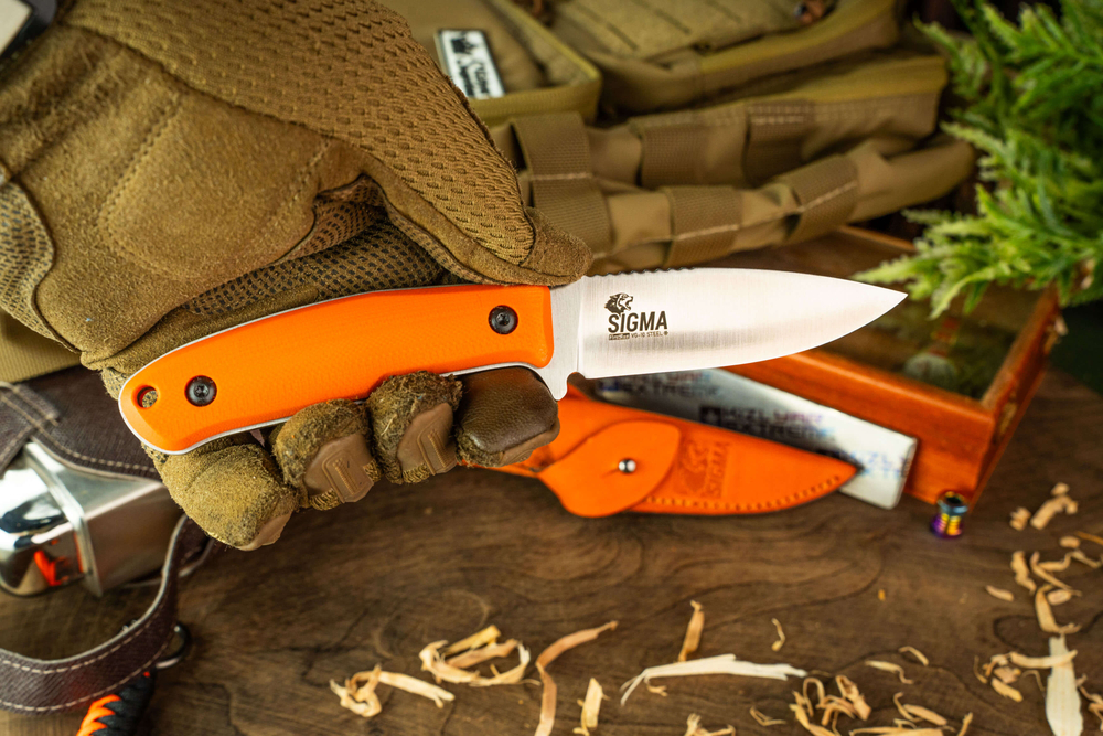 Туристический нож Sigma VG-10 (Cryo) Convex Orange