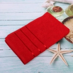 Полотенце махровое 70*140см «LUNA» цвет красный 02050 плотность 360гр/м2 с петелькой-подвесом