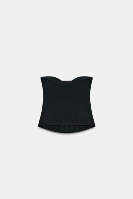 ZARA ЭЛАСТИЧНЫЙ ТРИКОТАЖНЫЙ КОРСЕТ, ЧЕРНЫЙ