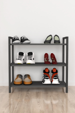 Стеллаж для обуви с 3 полками - антрацит