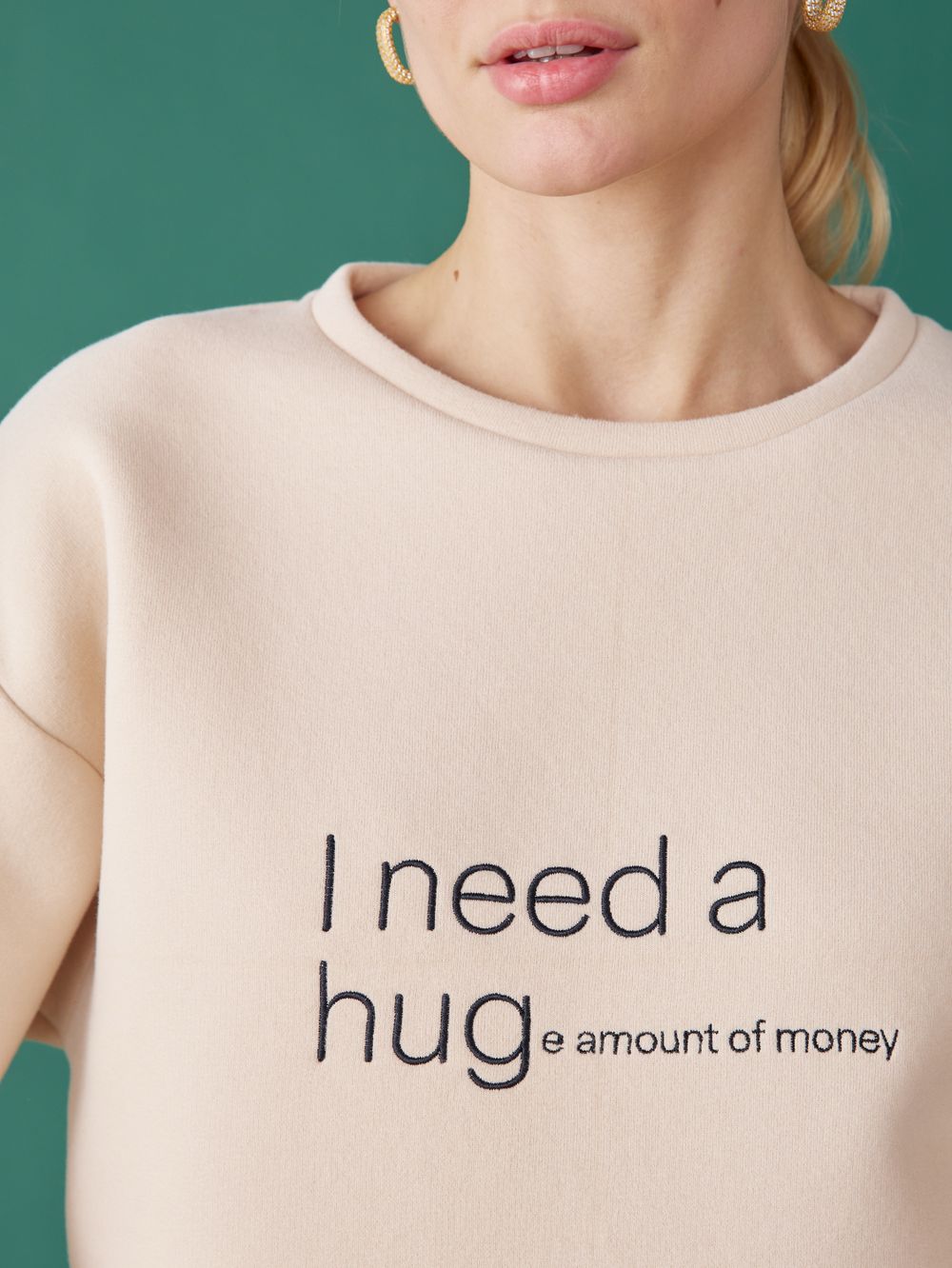 СВИТШОТ HUGE AMOUNT PASTEL BEIGE