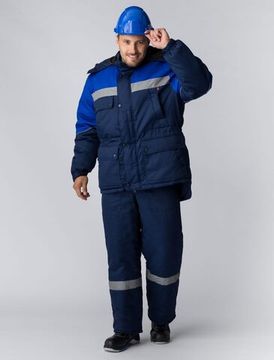 Костюм зимний "Сибер Виндстоп" полукомбинезон (т.синий/василек)