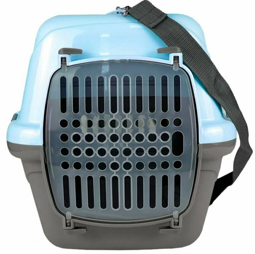 ZOOexpress переноска для животных с прозрачной пластиковой дверцей+ремешок+коврик Турне