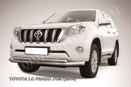 Защита переднего бампера (нержавейка) Toyota Land Cruiser Prado J150 (2013-2017) d76+d57