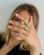 Кольцо перстень зеленый