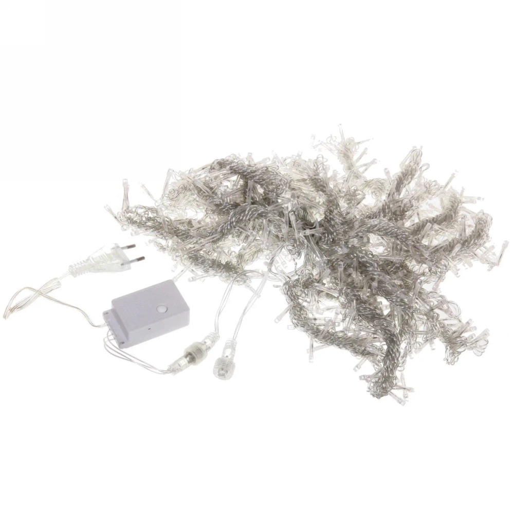 Гирлянда для дома ЗАНАВЕС «Классика Premium» ш3* в2,5 м 630 ламп LED, прозр пров, 8 реж,IP-40. Теплый белый (возможность соединения)