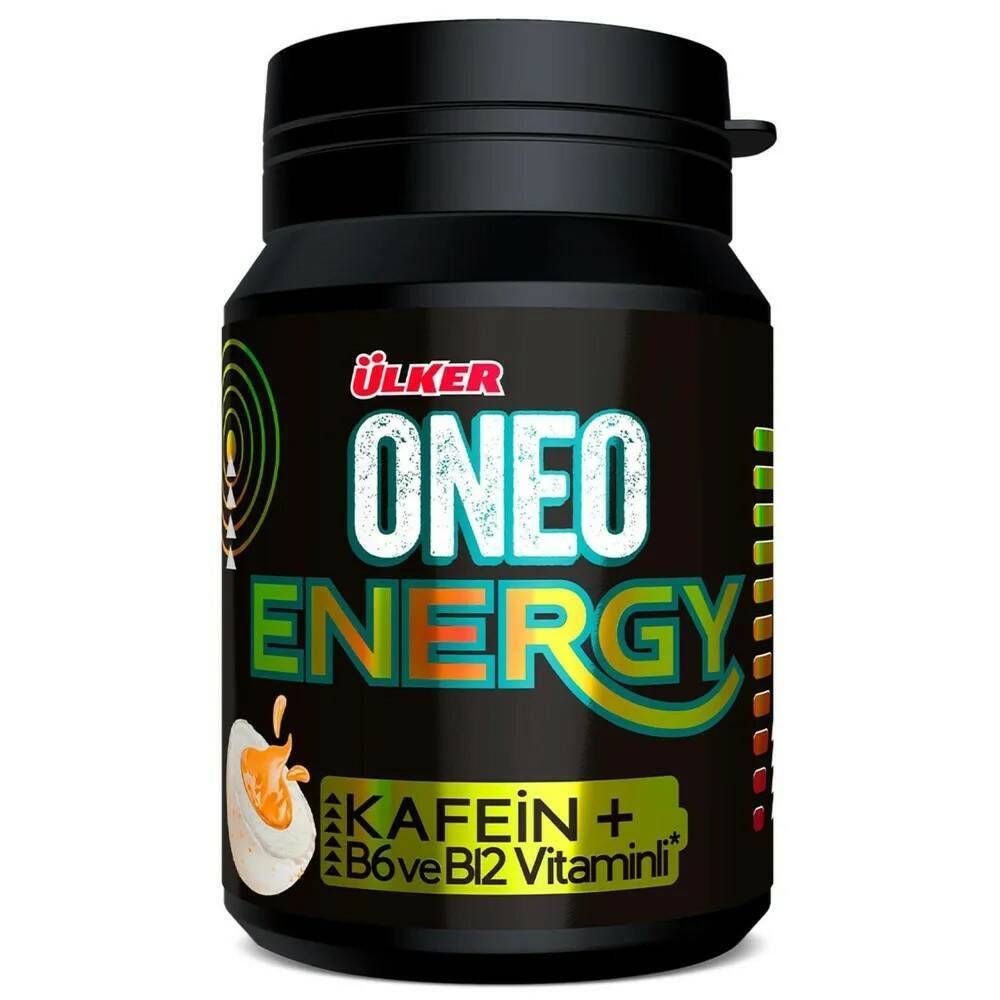 Жевательная резинка Ulker Oneo Energy с кофеином и витаминами B6 и B12 без сахара 44 г, 3 шт