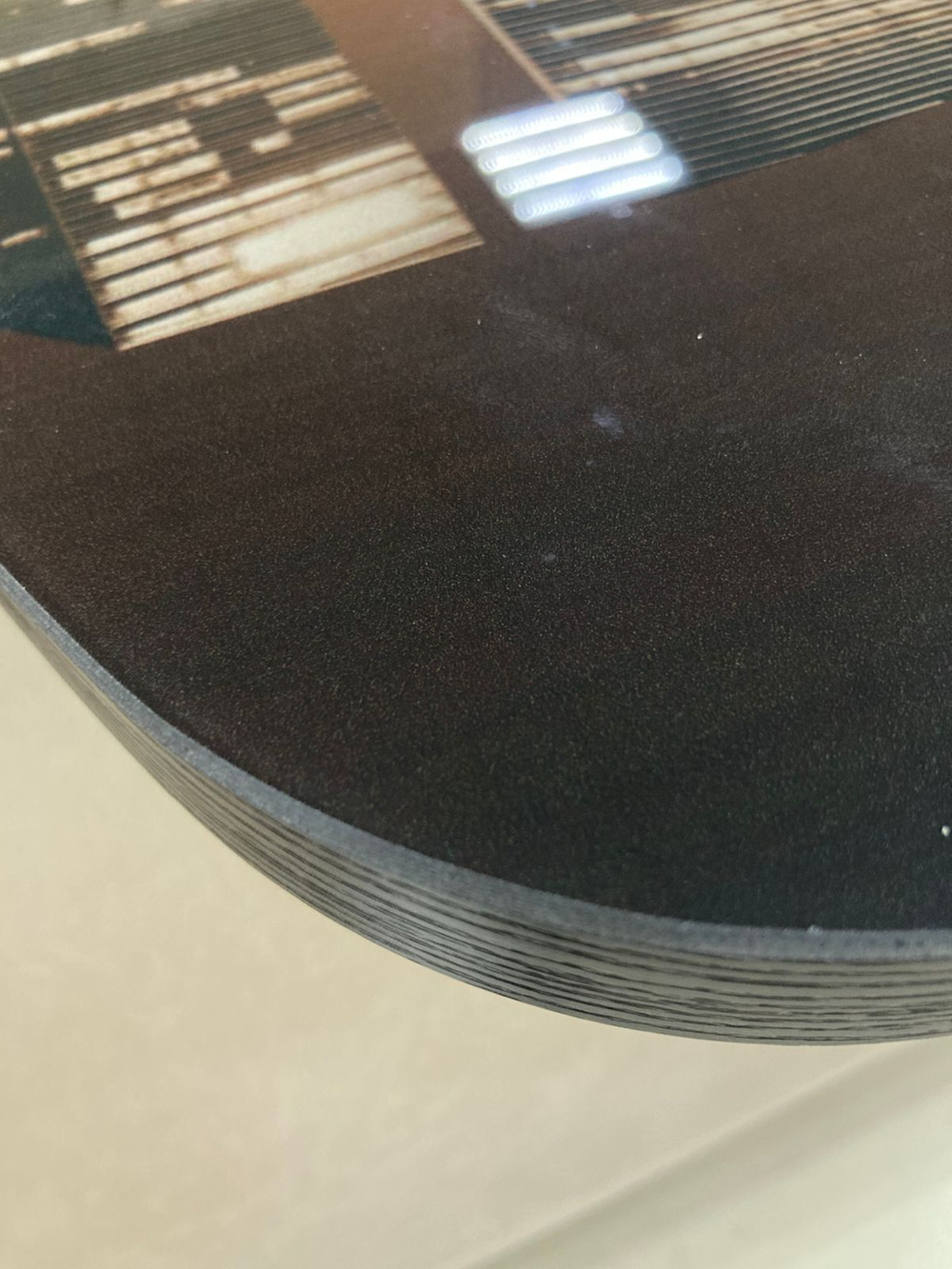 Стол разд Стеклянный подстолье прямое хром Царг.пояс венге Ст-ца город (венге)