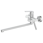 Смеситель для ванны Azario Alanti керамический картридж, длинный излив, с ручным душем, шланг 150 см, сатин (AZ-K1732BN)