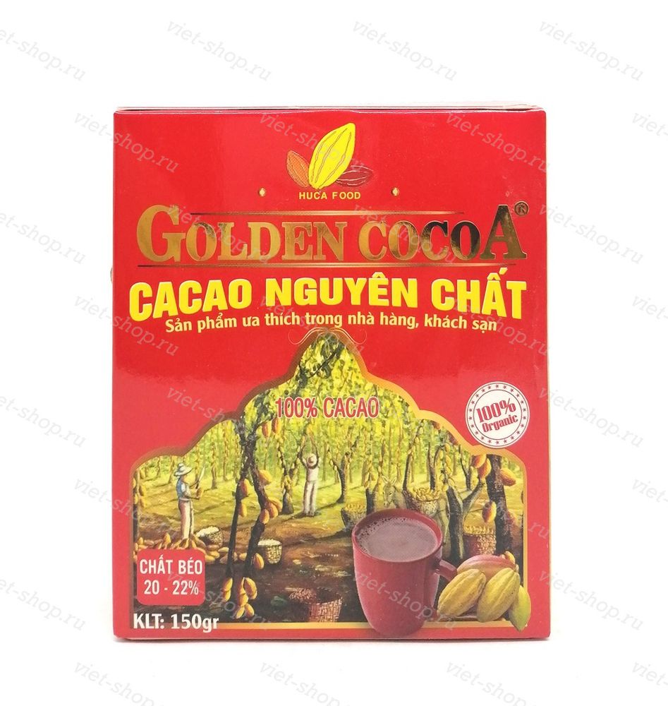 Вьетнамский какао-порошок Hucafood, 100% какао, 150 гр.