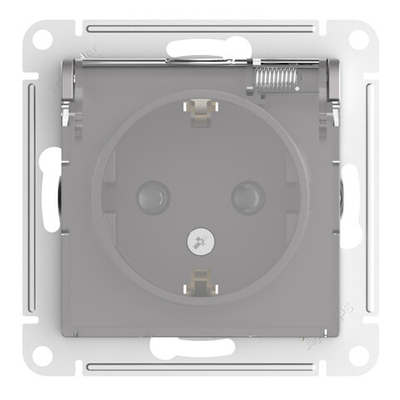 ATLASDESIGN AQUA РОЗЕТКА с заз. со шт. с прозрач. крышк, 16А,IP44, мех,АЛЮМИНИЙ