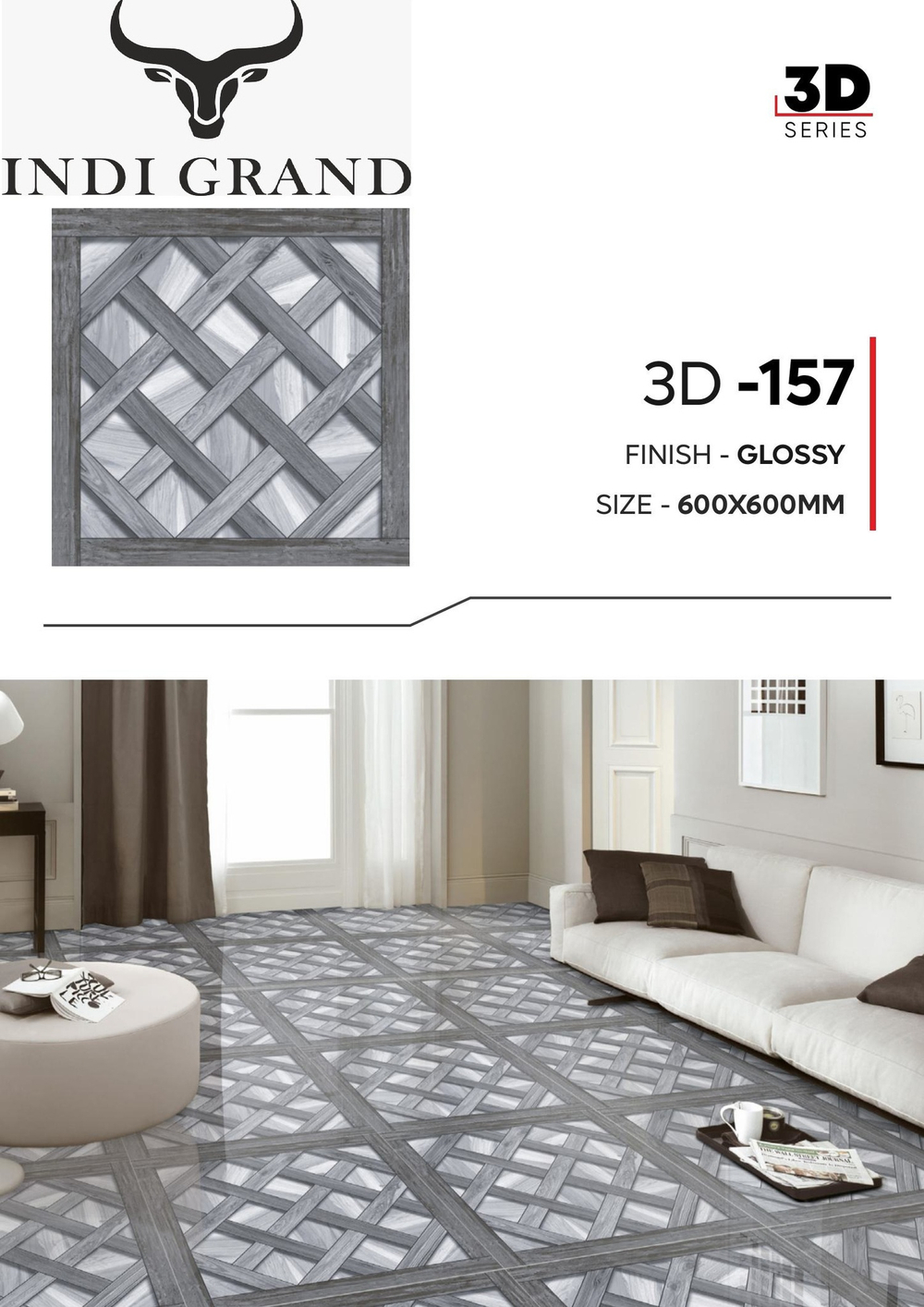 Керамогранит 3D 60х60 glossy - 157