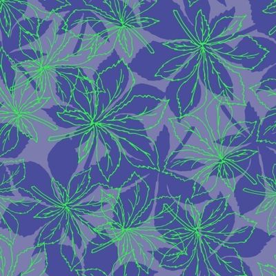 Листья каштана на фиолетовом фоне.