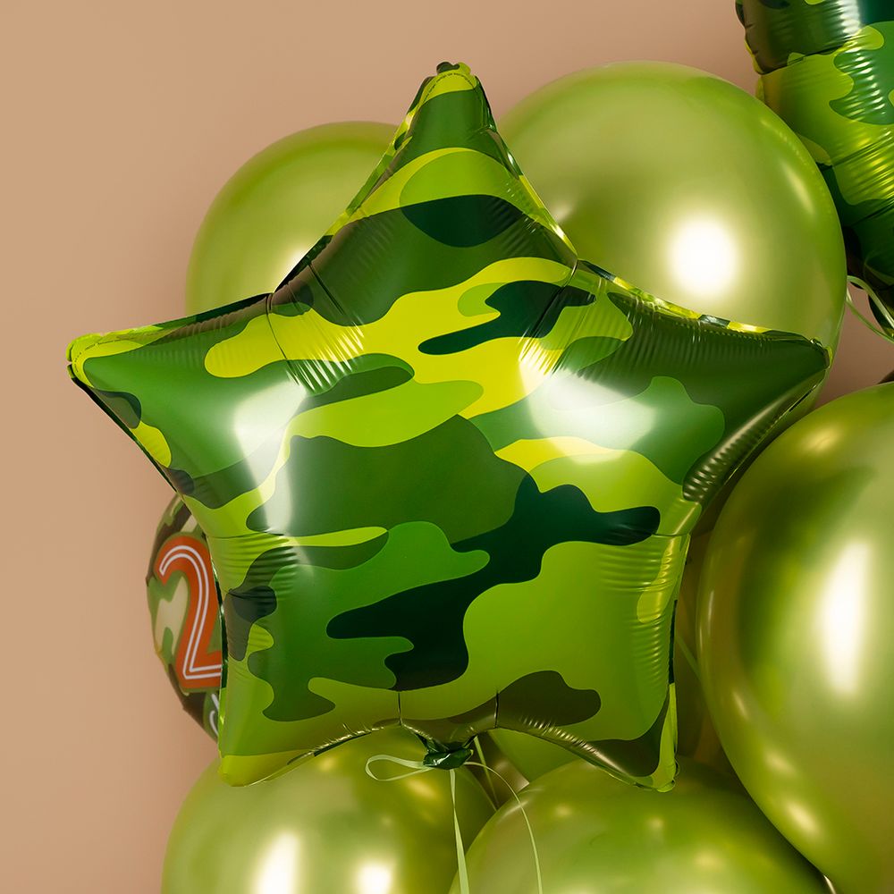 Шар (18''/46 см) Звезда, Камуфляж, 1 шт.