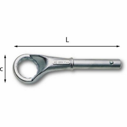 253 Односторонний накидной ключ для тяжелых работ со смещенной головкой 30 мм, USAG (Италия)
