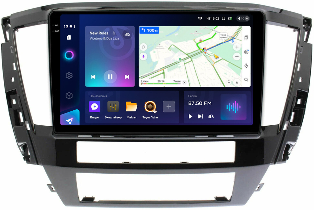 Магнитола Mitsubishi Pajero Sport 3 2020-2024, Montero Sport (прямоугольный климат, рамка 10) - Teyes CC3-2K на Android 10, 2K QLED, ТОП процессор, CarPlay, 4G SIM-слот