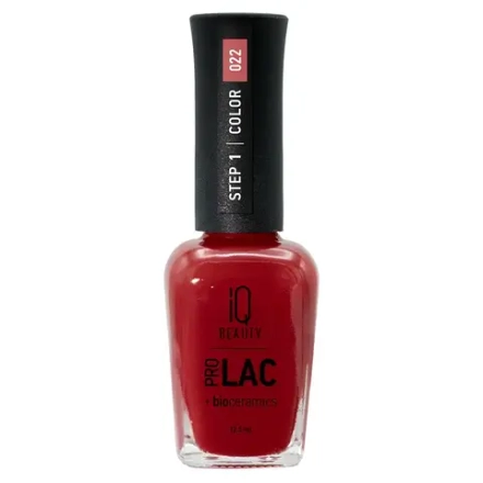 IQ Beauty Лак для ногтей профессиональный укрепляющий с биокерамикой #022, 12.5 мл Красный