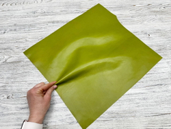 Натуральная кожа цвета зеленого яблока