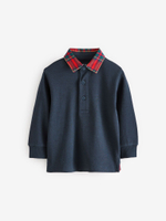 Поло с длинным рукавом для мальчика Next B26-460, Темно-синий