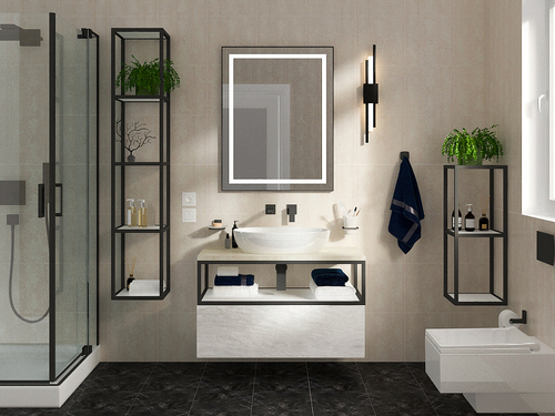 Тумба Cezares Cadro 100 CADRO-100-1C-SO-BG-BLUM подвесная Bianco Ghiaccio