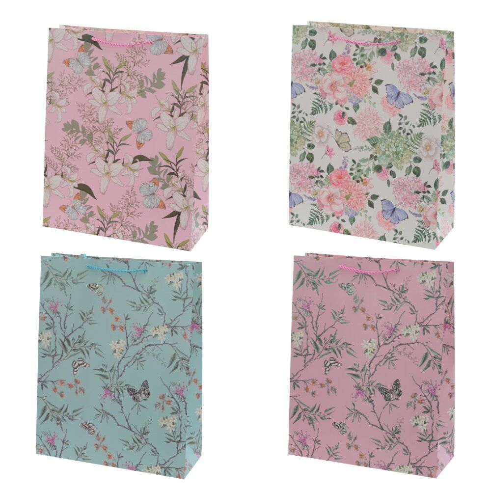 GAEM Пакет подарочный L (бумага 210г/м2, блок микс 12шт), L31 W12 H40 см, 4в.