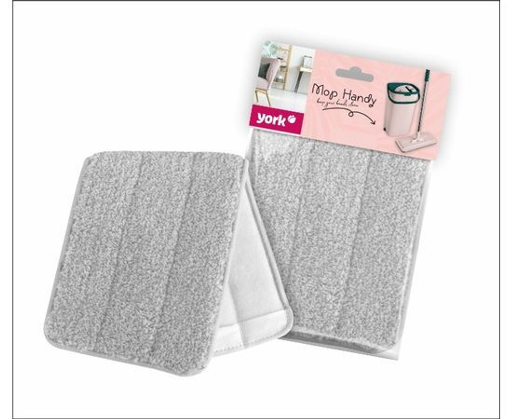 Насадка МОП для швабры плоская микрофибра на липучке Хэнди 12х32см 081720 YORK