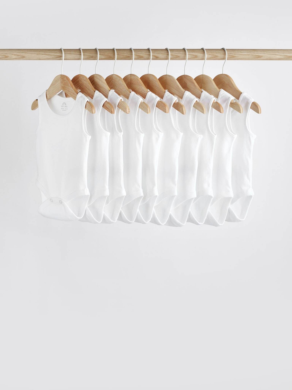 Боди без рукавов для малышей Next 389-950, 10 шт., Белый