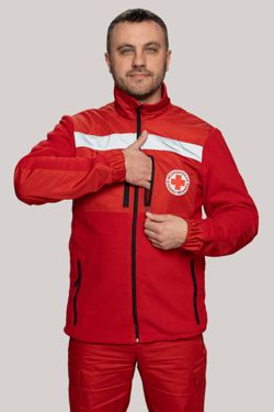 Толстовка флисовая мужская Скорая помощь Medicline цв. КРАСНЫЙ