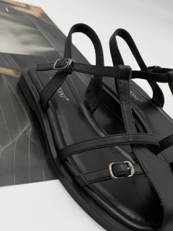 Босоножки женские натуральная кожа арт. PEAL 31-3 цвет "чёрный"