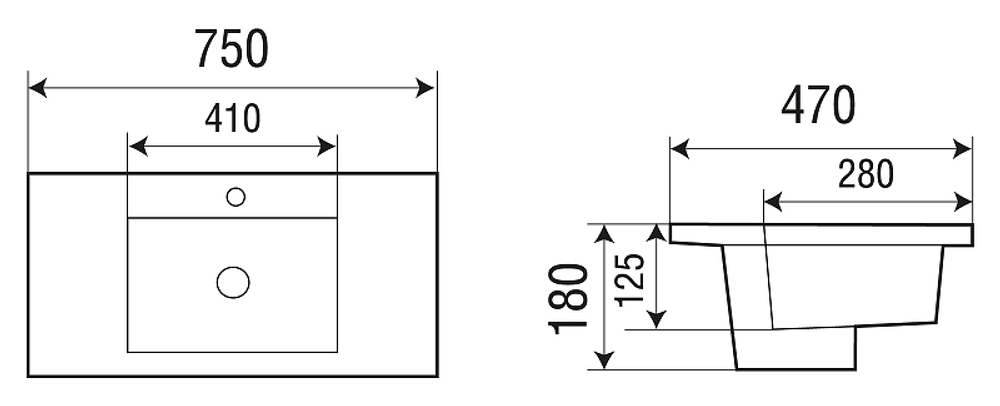 Раковина WeltWasser Deilbach 7505 75 10000004627 Белый глянец
