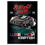 Цветной картон А4,10л. 10цв. папка с клапанами "Дрифт" (Феникс+)