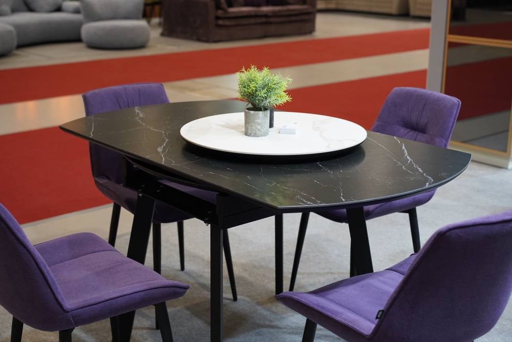 Стол керамический Раунд 1400х800 (1400) Чёрный