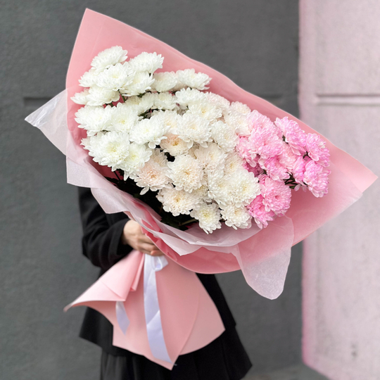 Букет хризантем Ванильное мороженое