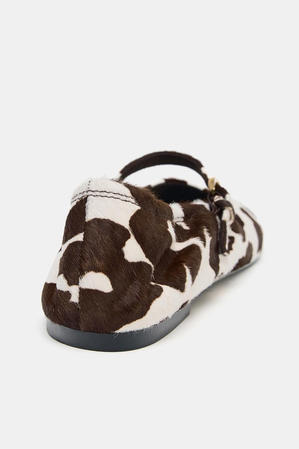 ZARA КОЖАНЫЕ БАЛЕТКИ С ПРИНТОМ, РАЗНОЦВЕТНЫЙ