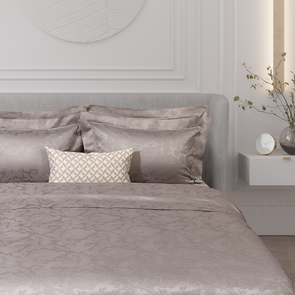 Постельное белье 2 спальное евро Сlaire Batiste Blavet серо-коричневое