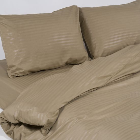 Простыня на резинке Beigen, 90x200х30, страйп полисатин HOMY