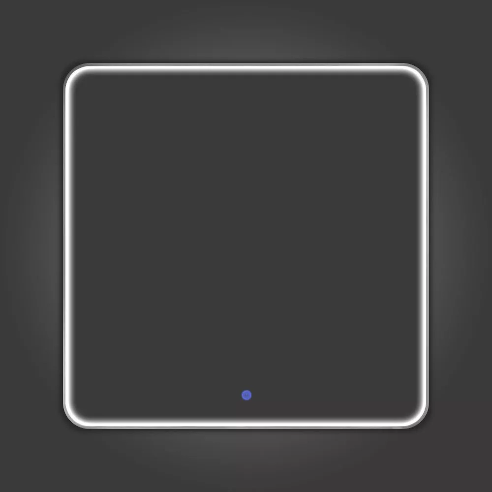 Зеркало в черной алюминиевой раме 80 см Comforty Сириус-80 светодиодная динамическая подсветка холодный свет, сенсор