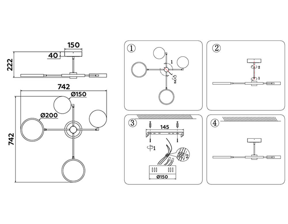 Ambrella Потолочный светодиодный светильник с пультом LineTech FL5151