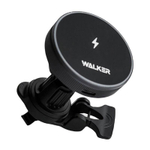 Автодержатель WALKER CX-055 магнитный на воздуховод, с беспроводным ЗУ, черный