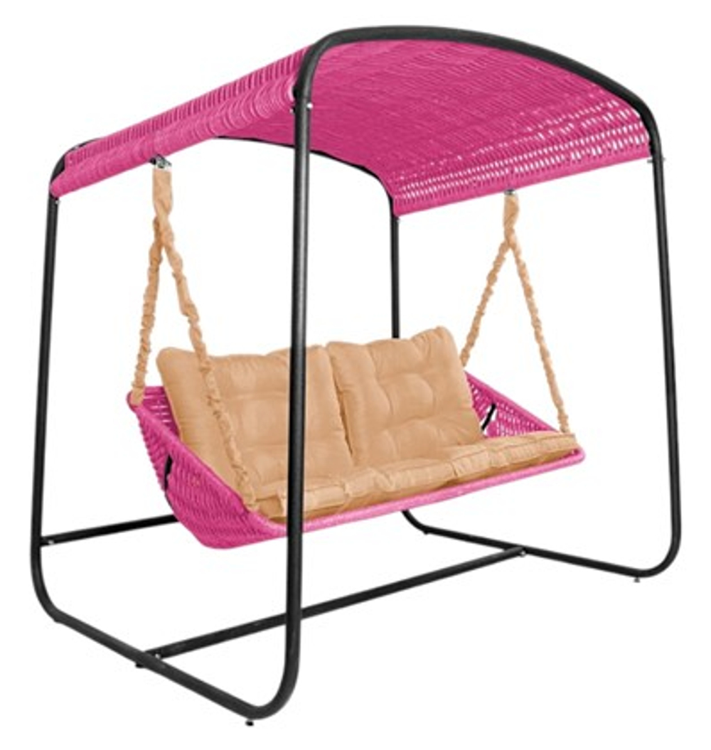Качели DeckWOOD Sky Bed Lite (розовый, подушка темно-бежевая)