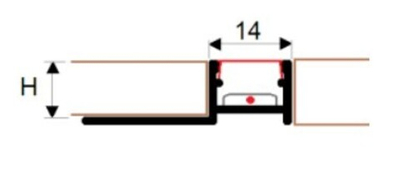 Алюминиевый краевой профиль с подсветкой мат. серебро CUL