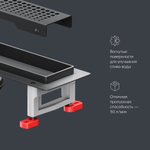 Трап для душа линейный, универсальный затвор Cut Gradient, 40 см AM.PM MasterFlow W01SC-P11-040-01BM