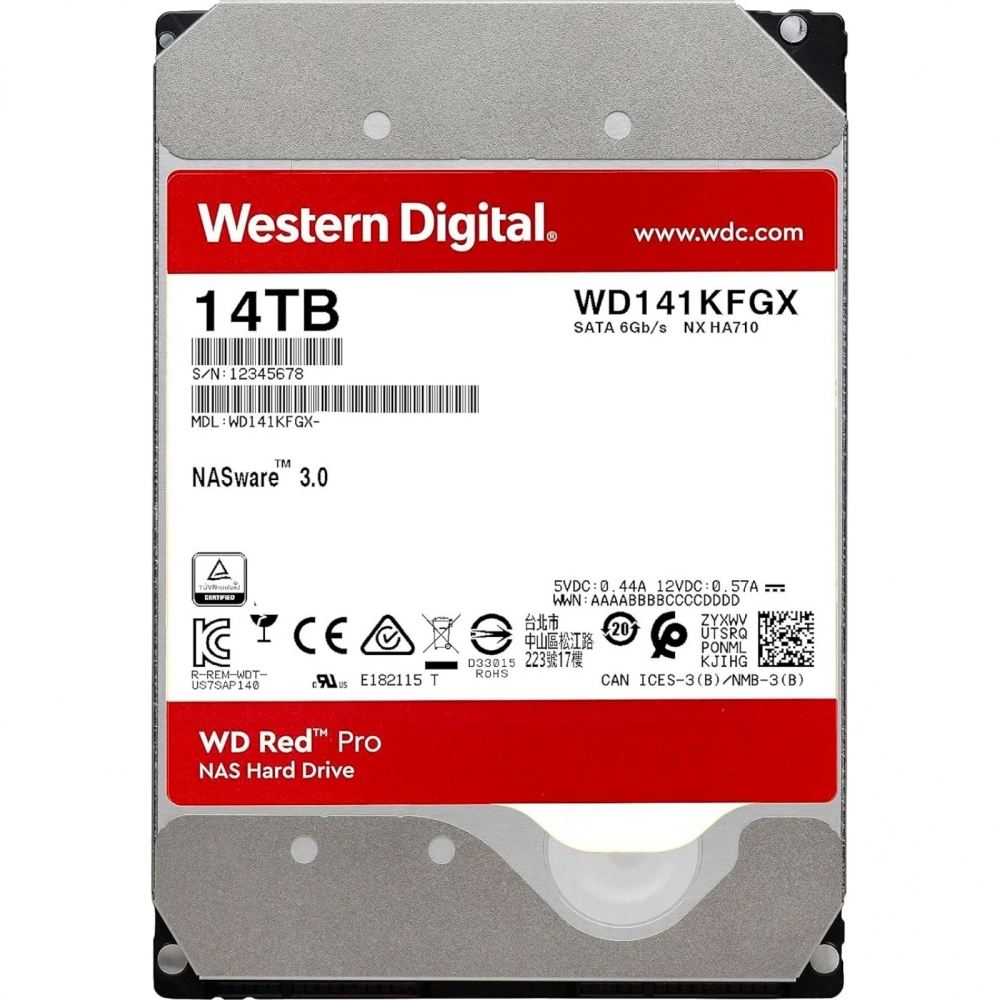 Жесткий диск WD SATA-III 14TB WD142KFGX NAS Red Pro (7200rpm) 512Mb 3.5"