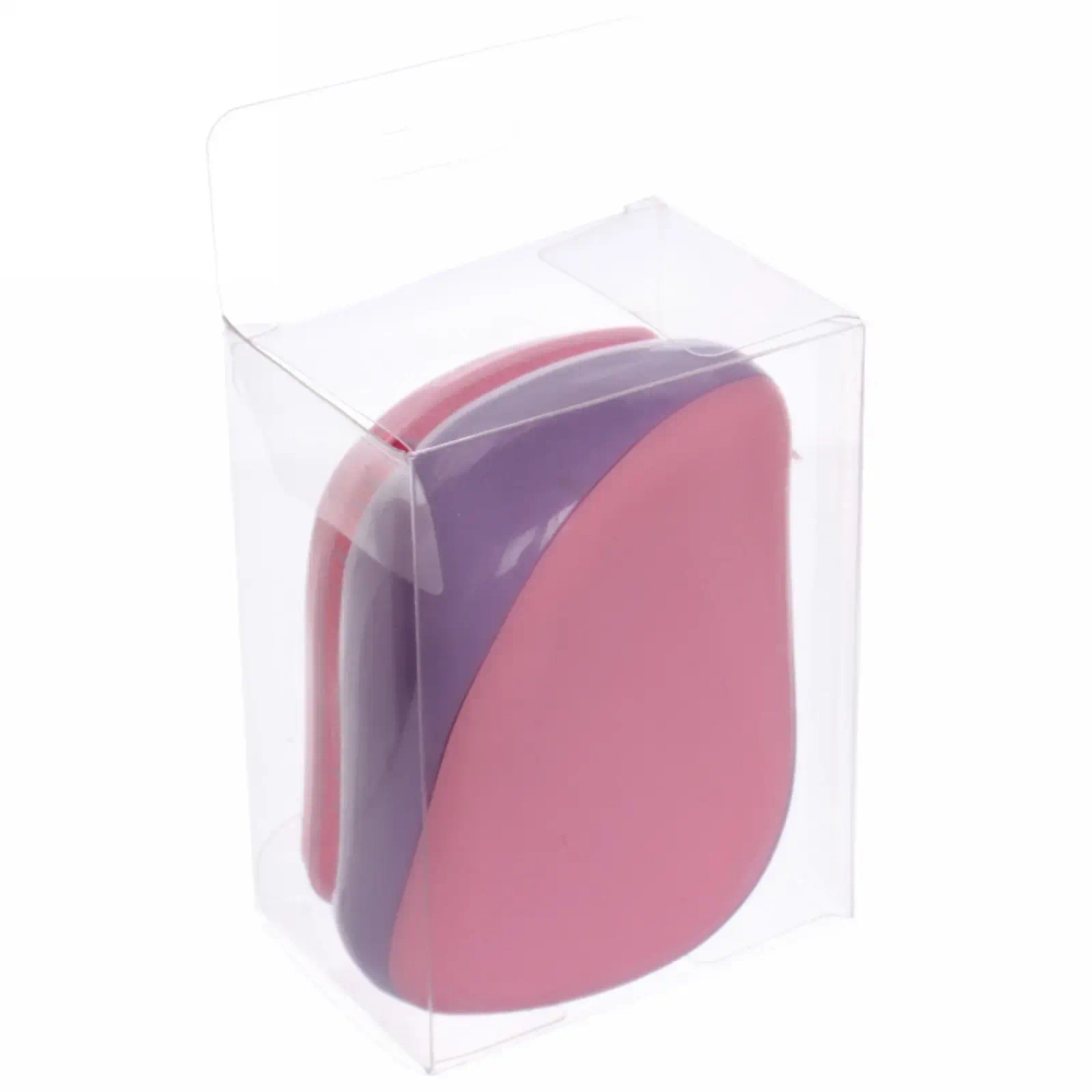 Расческа массажная компактная «Harizma», цвет розовый/сиреневый, в пластиковой коробке, 8*6см