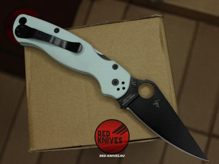 Нож Spyderco Paramilitary 2 G10 - минт рукоять, черный клинок RK/465