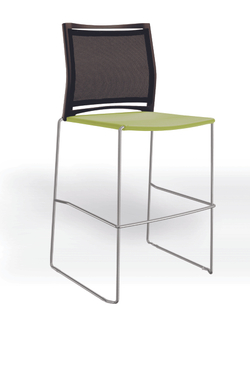 Web стул на полозьях кухонный/барный со спинкой-сеткой