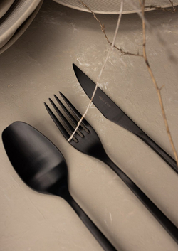 Набор столовых приборов на 6 персон 24 предмета Belo Inox Obelisko Mate Black