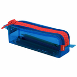 Пенал BRAUBERG с объемной "тракторной" молнией 1 отделение ПВХ 22х8х6 5 см "Contrast blue" (2 штуки в упаковке)