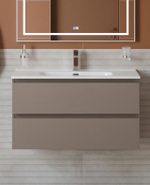 Тумба с раковиной подвесная BelBagno KRAFT-900-2C-SO-CO Бежевый матовый, раковина белая BB900ETL