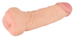 Телесная насадка-мастурбатор 2-in-1 Extension Masturbator - 21 см.